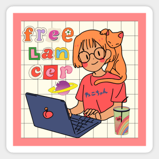 Cute Freelancer Sticker